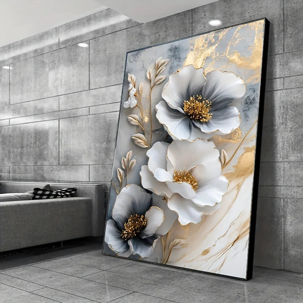 Modern Luxury Floral Canvas Mural