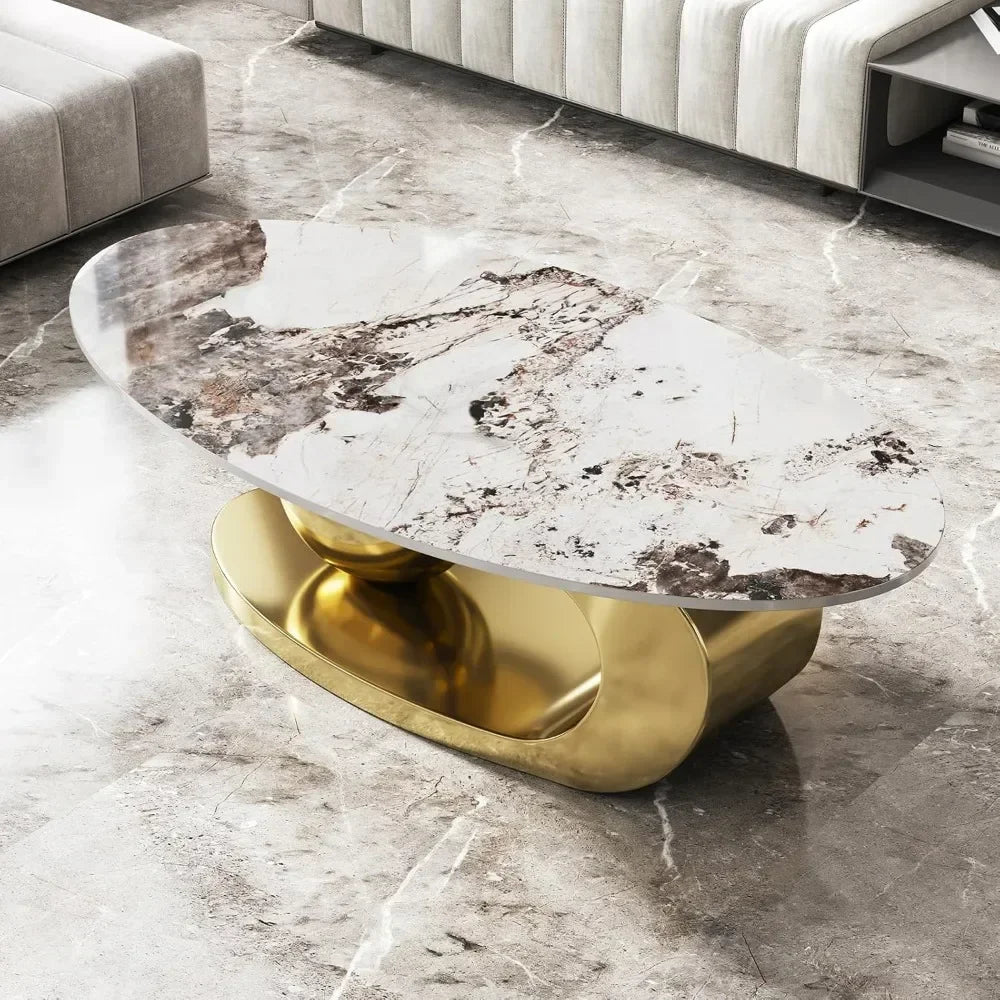 Modern Oval Stone Coffee Table