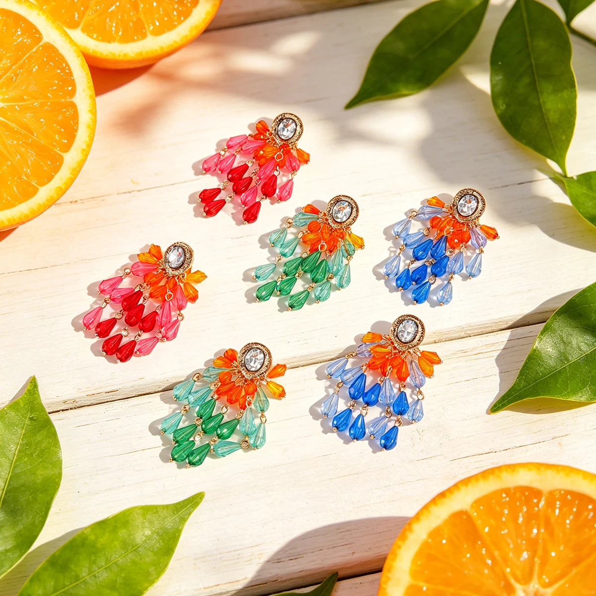 Bohemian Crystal Earrings Set