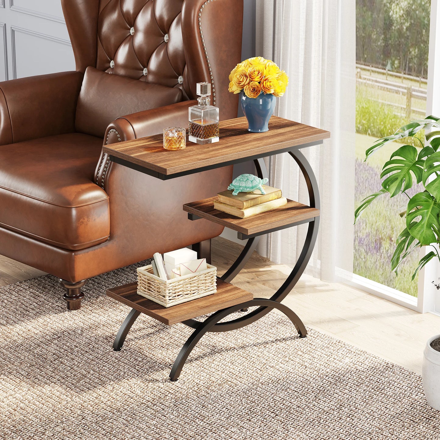 C-Shaped End Table