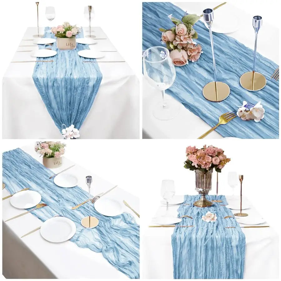 Baby Blue Cheesecloth Table Runner Pack