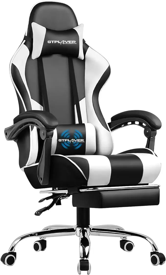 GTPLAYER Gaming Chair, Computer Chair with Footrest and Lumbar Support, Height Adjustable Game Chair with 360°