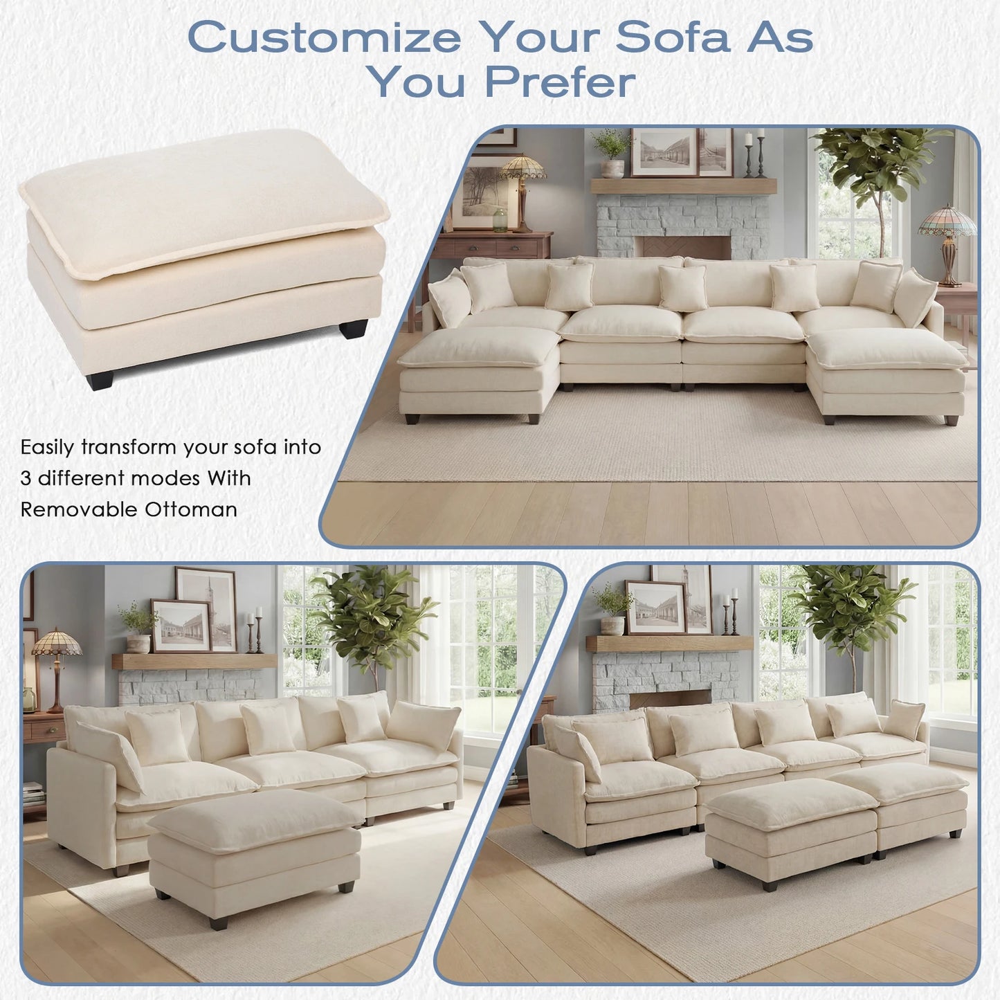 Sectional Sofa with Ottoman