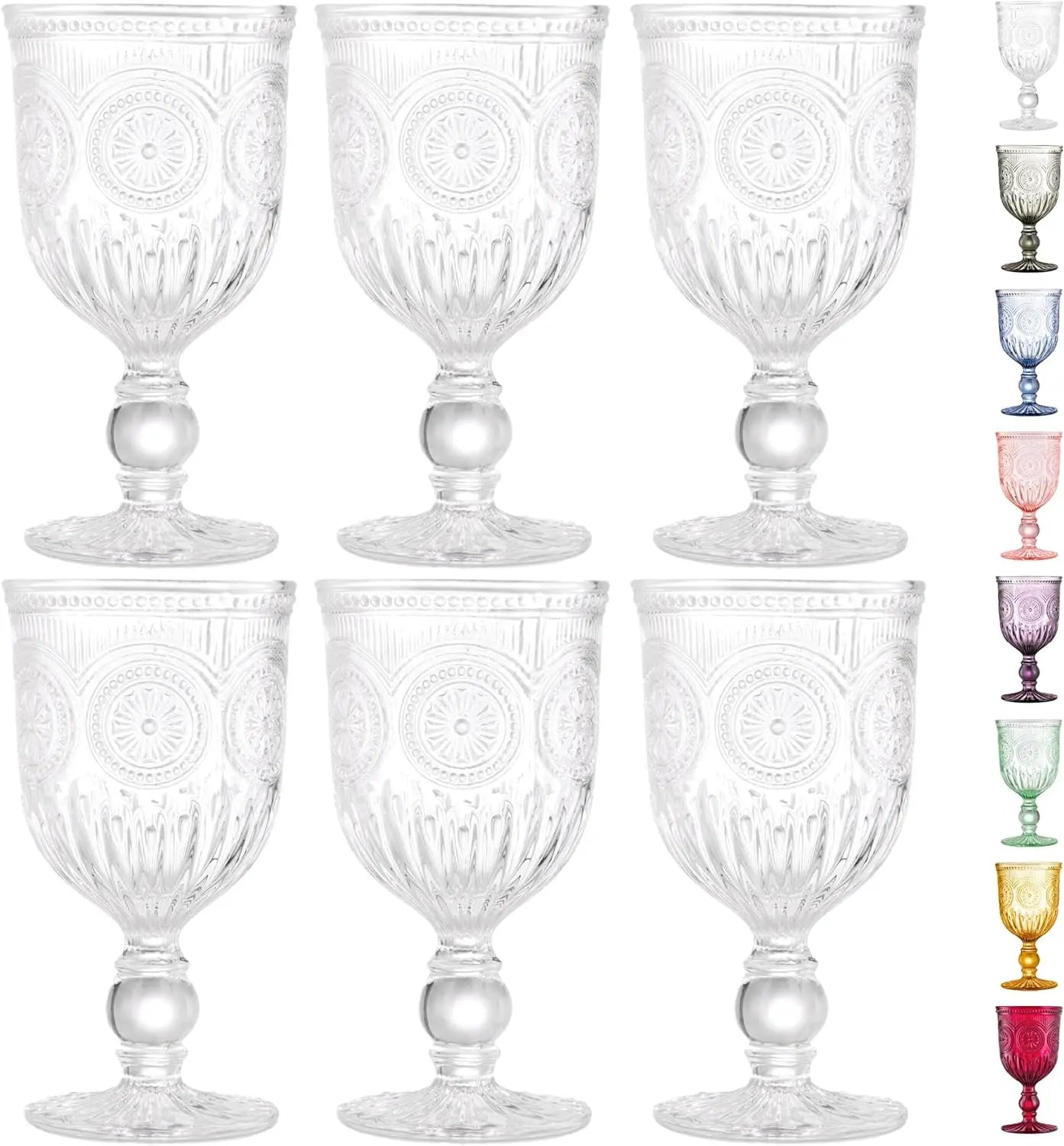 6-piece Set of Smoked Glass Goblets