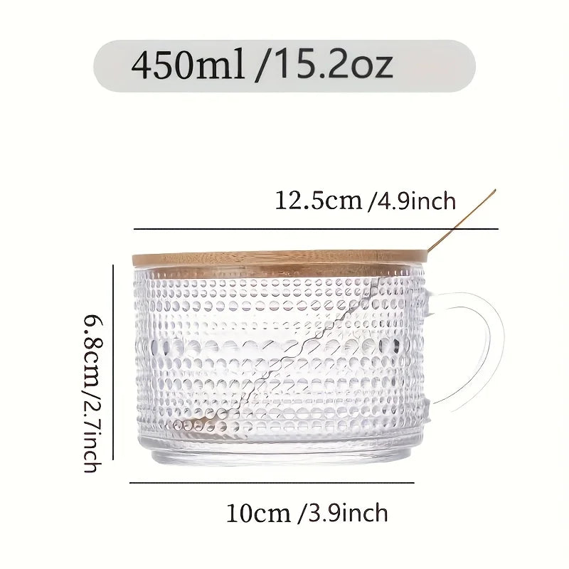 4-piece Set of Glass Cups with Wooden Lids