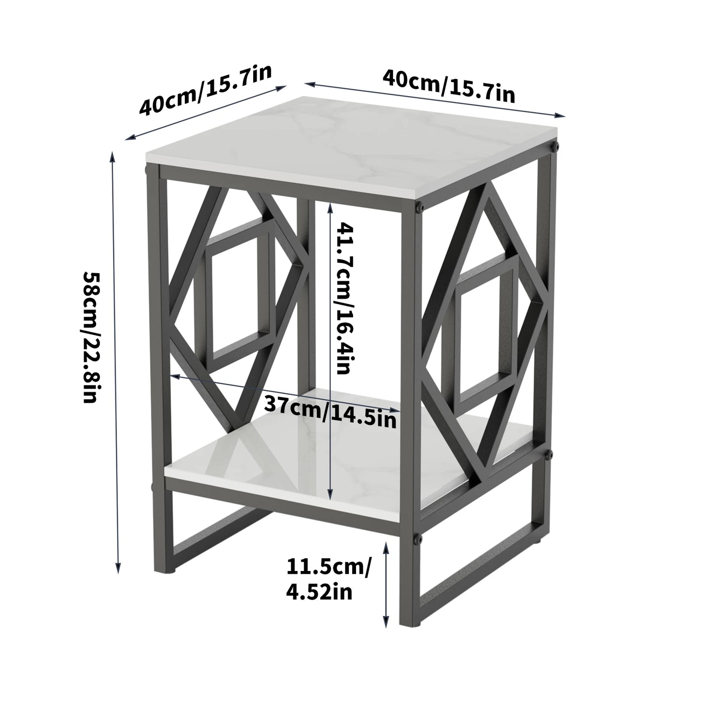White Marble Top Side Table