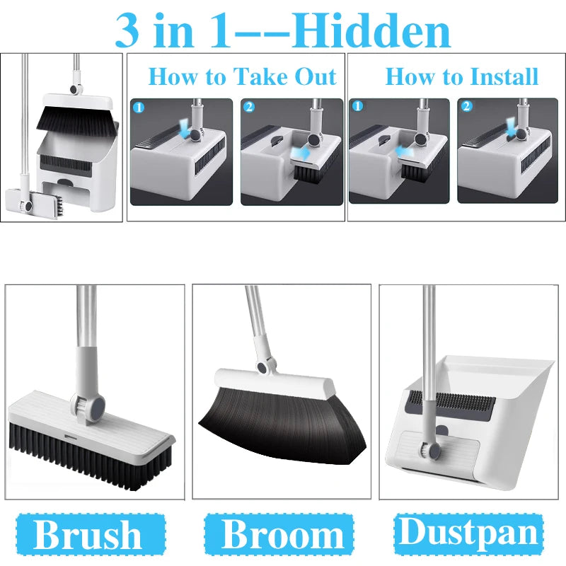 3in 1 Broom Dustpan Set