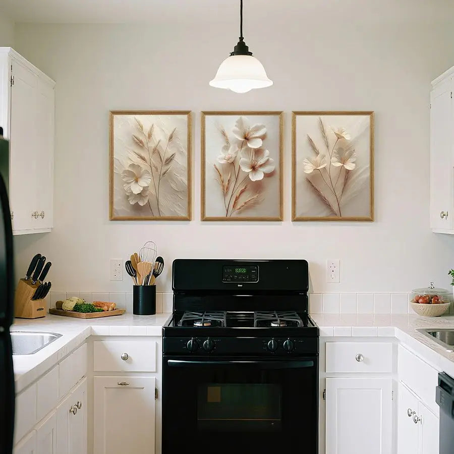 3Pcs Neutral Beige Wall Art