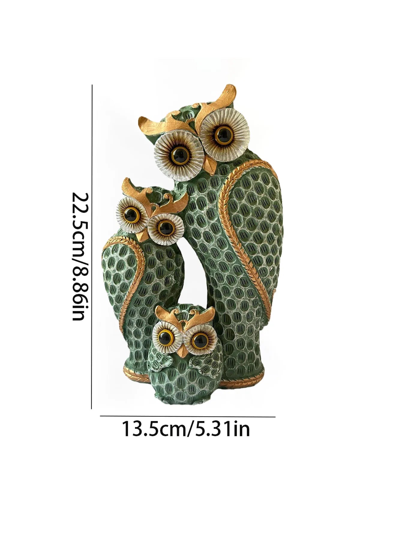 Resin Owl Family Animal Decoration