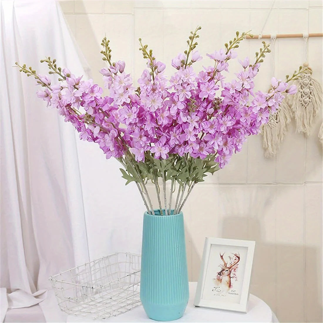6 Pcs Delphinium Artificial Flowers for Tall Vase