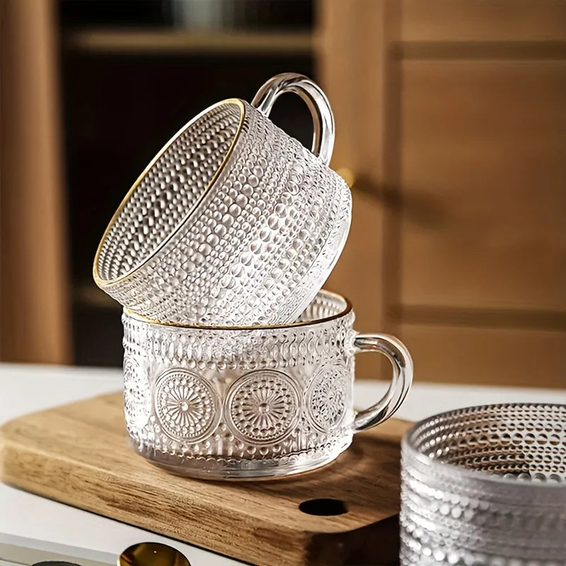 4-piece Set of Glass Cups with Wooden Lids