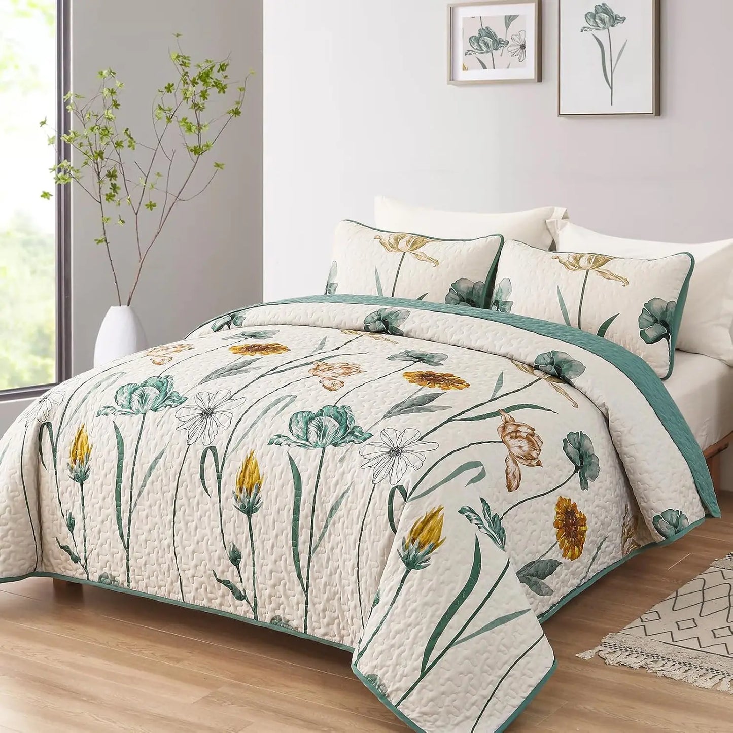 Floral Quilt King Set