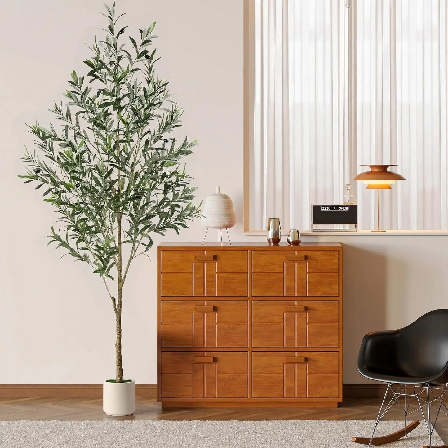 6 Ft Olive Tree with Lifelike Fruit