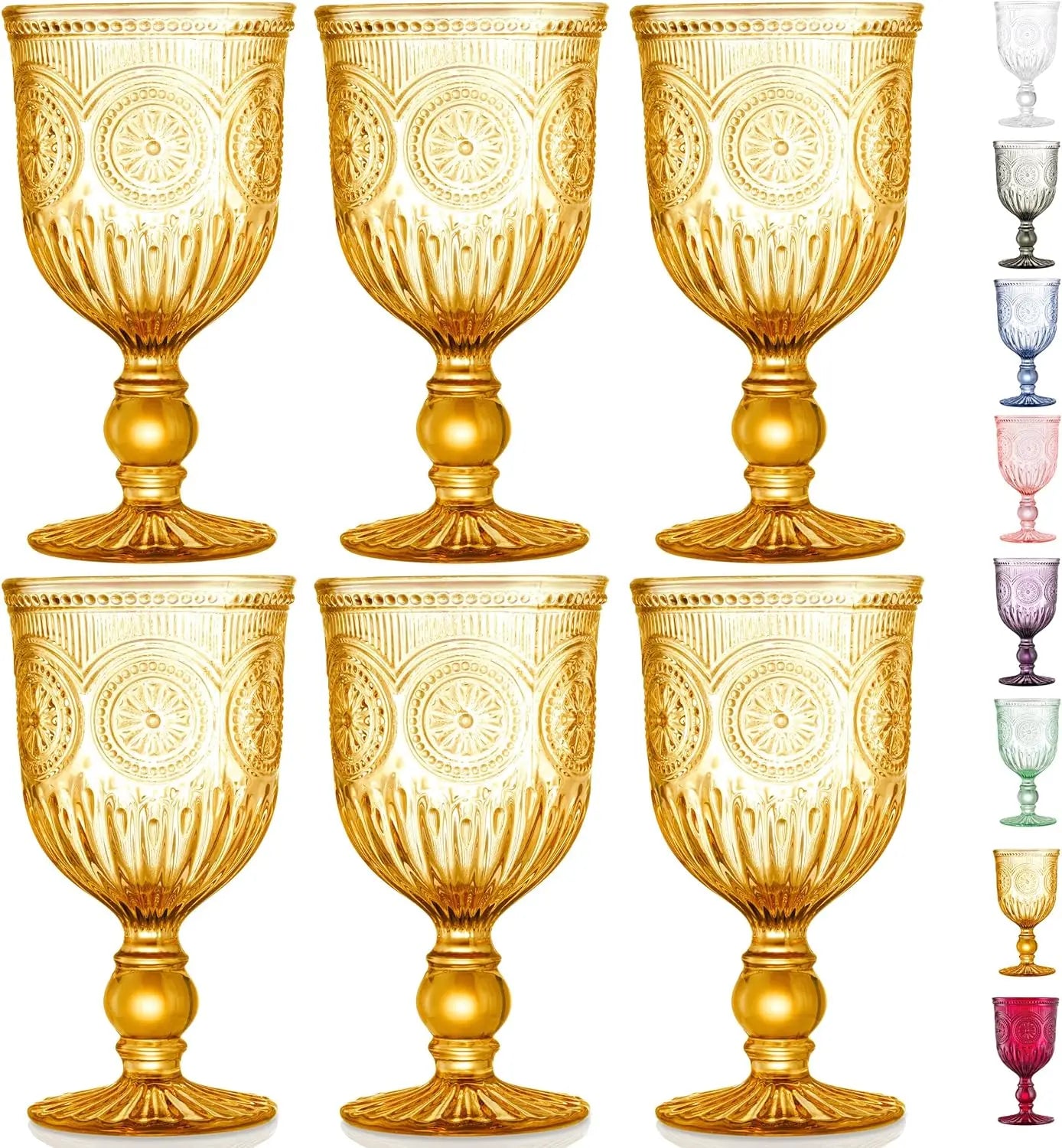 6-piece Set of Smoked Glass Goblets