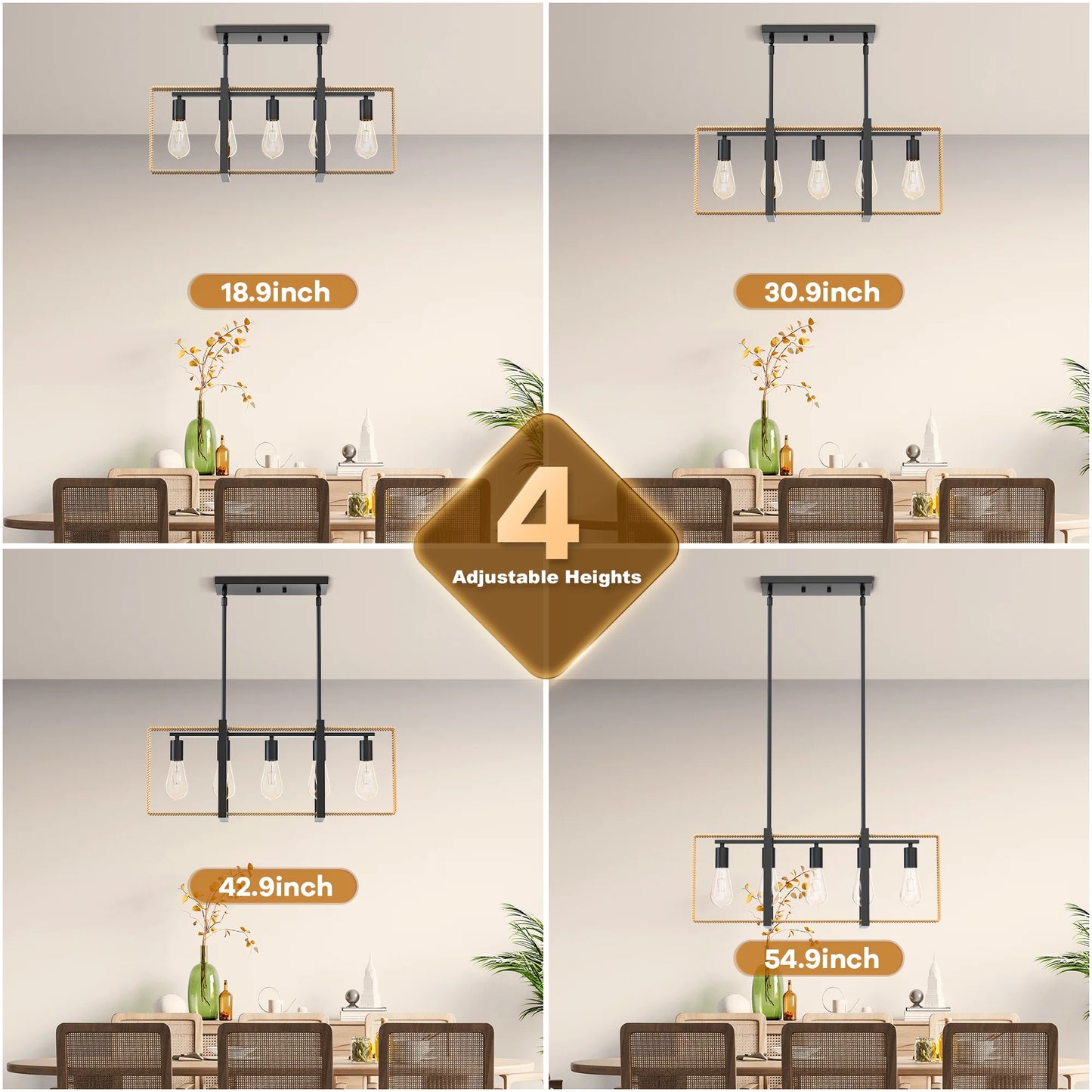 5 Lights Celling Light Fixture