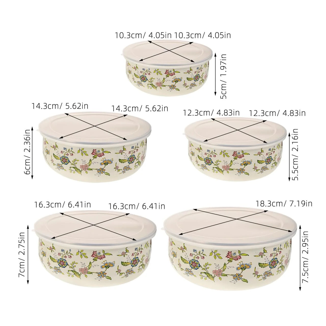 5PCS Enamel Bowls