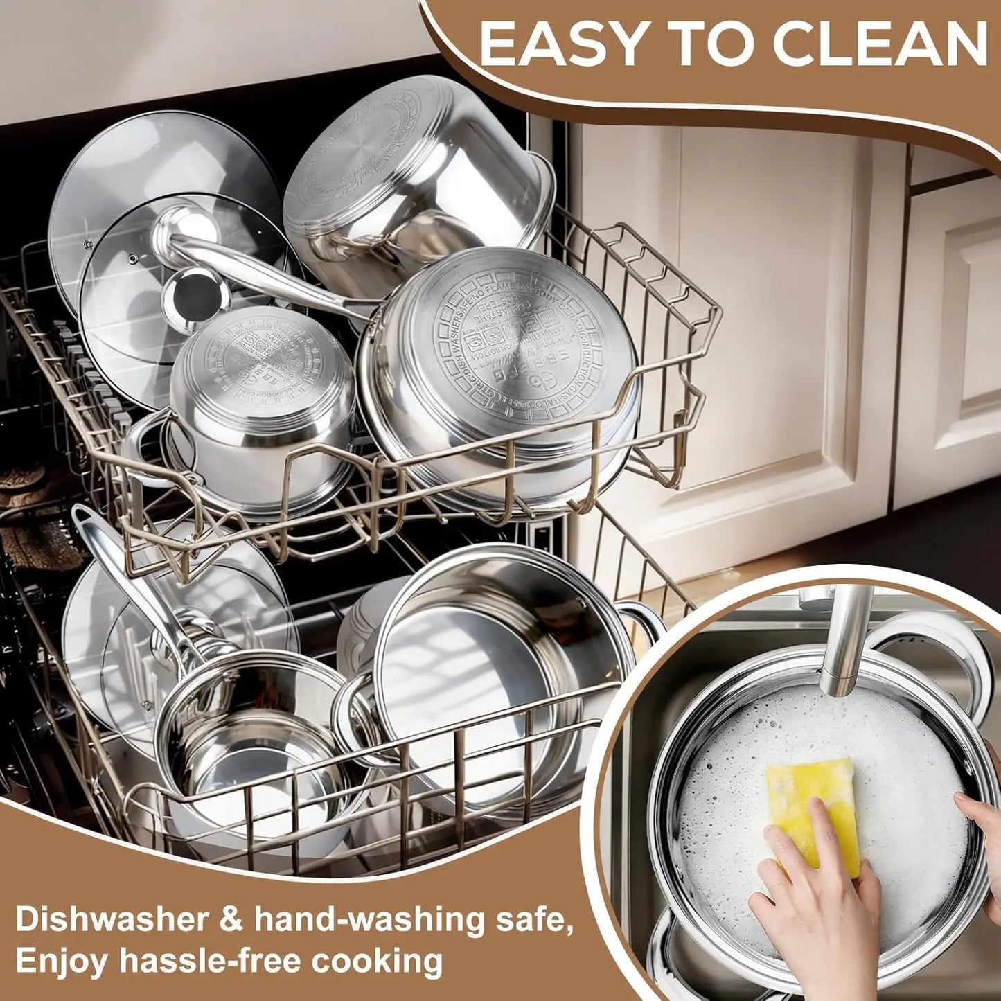 15 Piece Stainless Steel Cookware Set