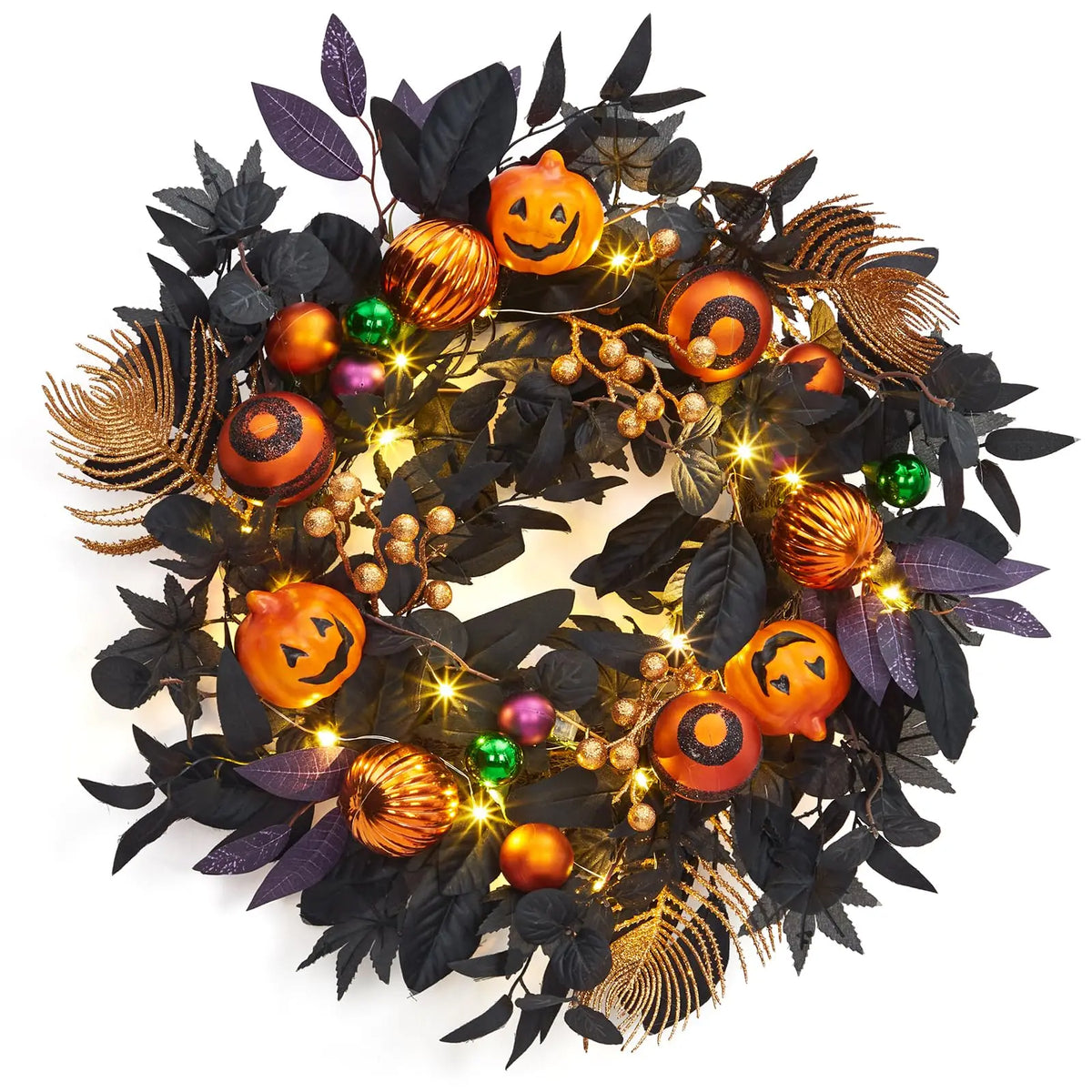 20 Inch Halloween Pumpkin Wreath