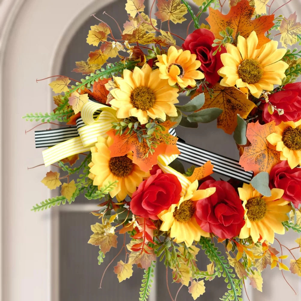 Sunflower Artificial Fall Wreath