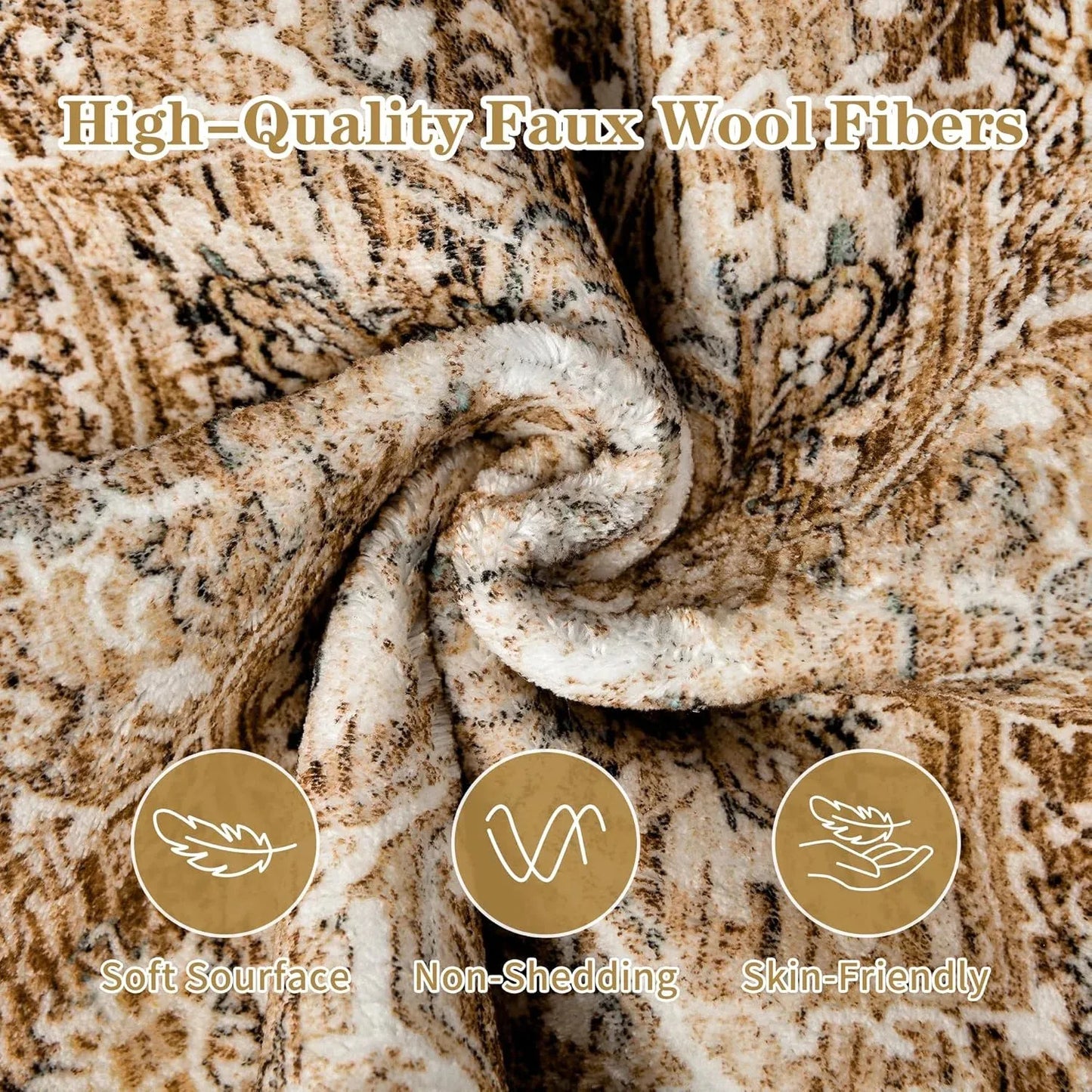 Faux Cashmere Vintage Printed Rug