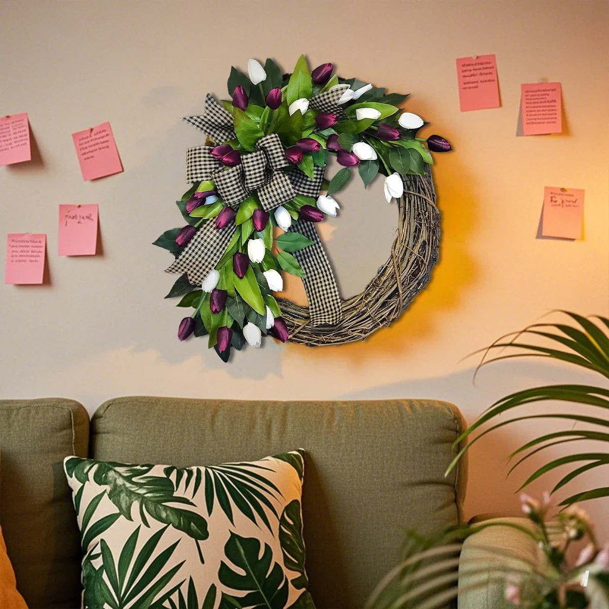 Tulip Wreath for Front Door