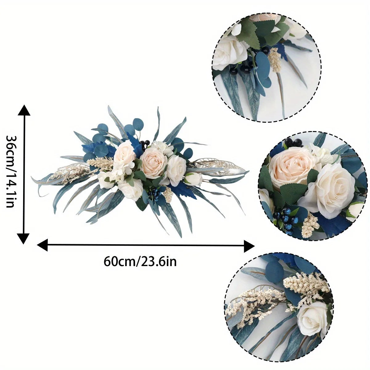 Spring Wreath with Malachite Blue Leaves