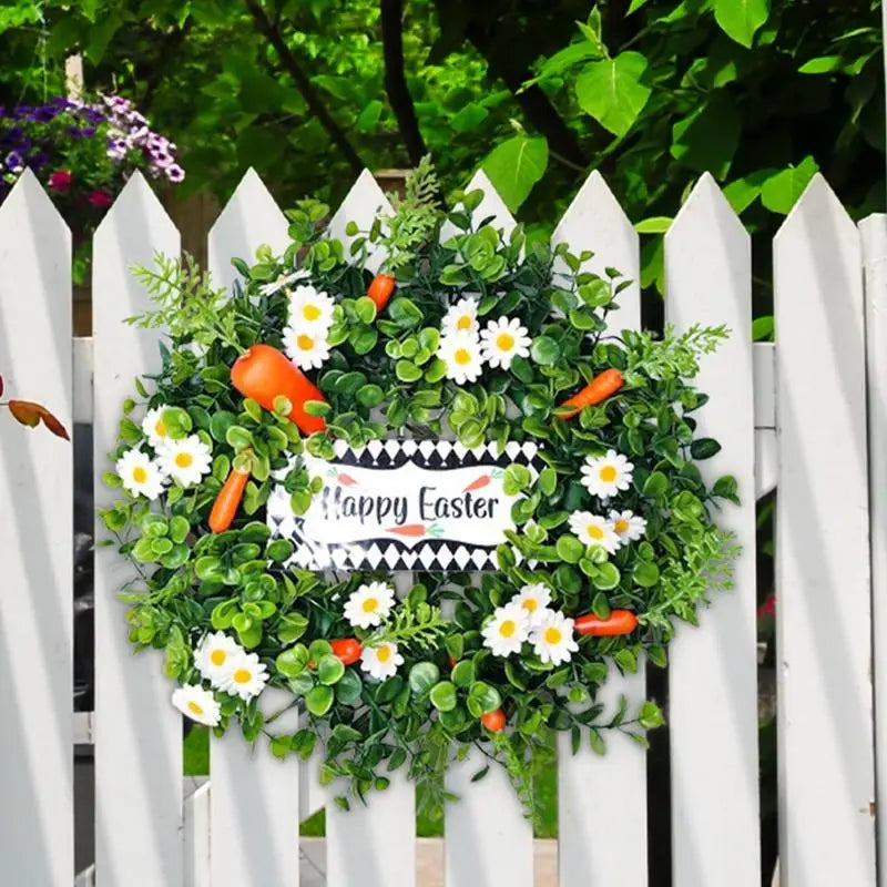 Carrot And Daisy Outdoor Wreath