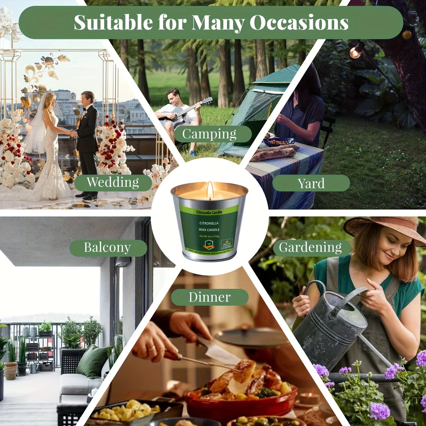 4pcs Outdoor Citronella Candles