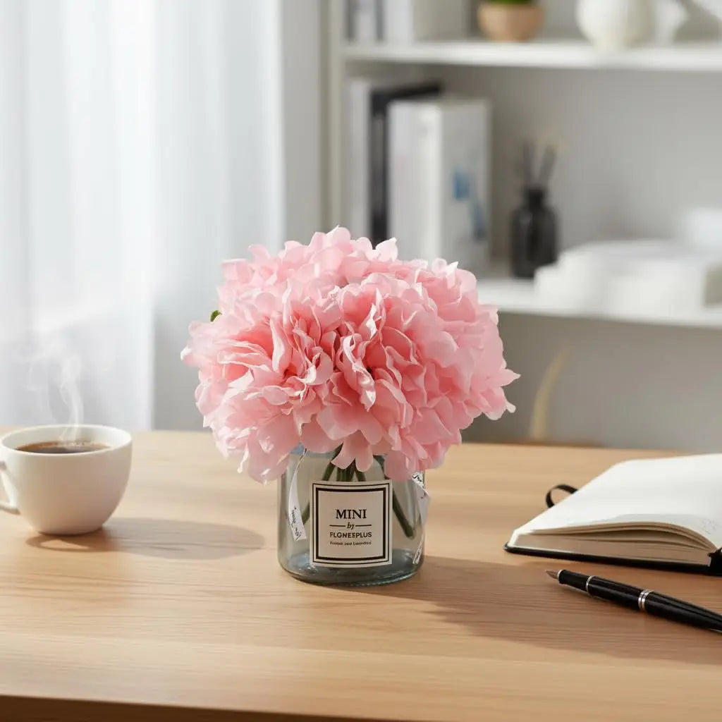 Artificial Flowers in small Ceramic Vase