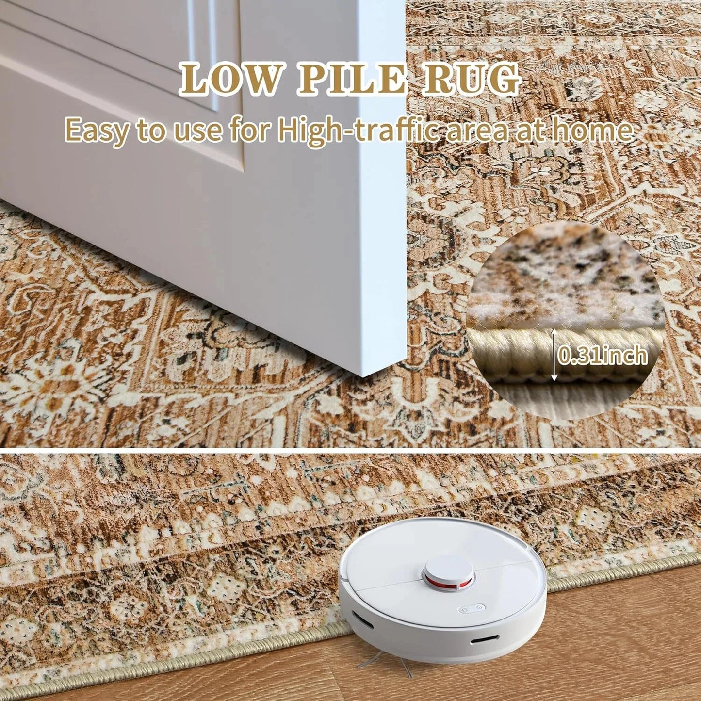 Faux Cashmere Vintage Printed Rug