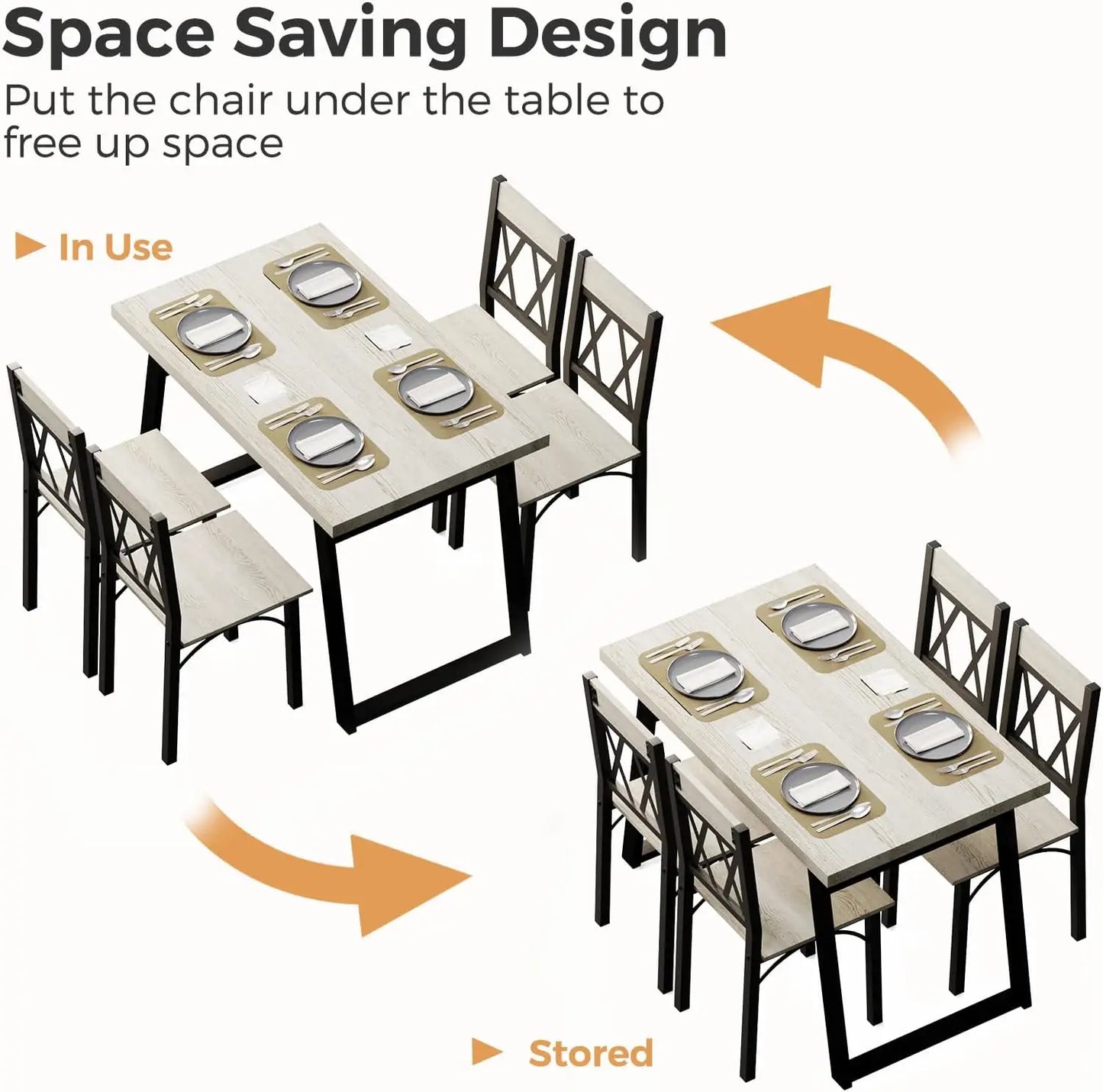 5-Piece Farmhouse Kitchen Table Set