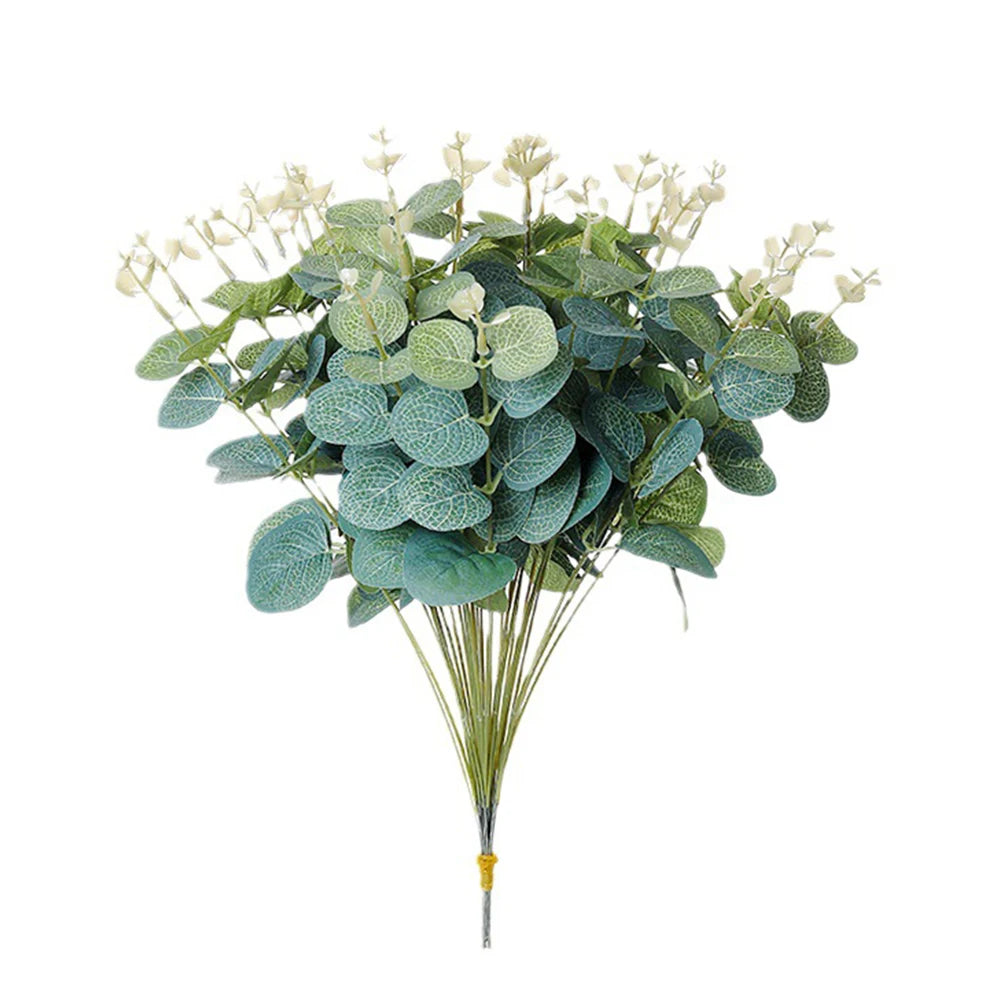 20PCS Silk Eucalyptus Fake Plants