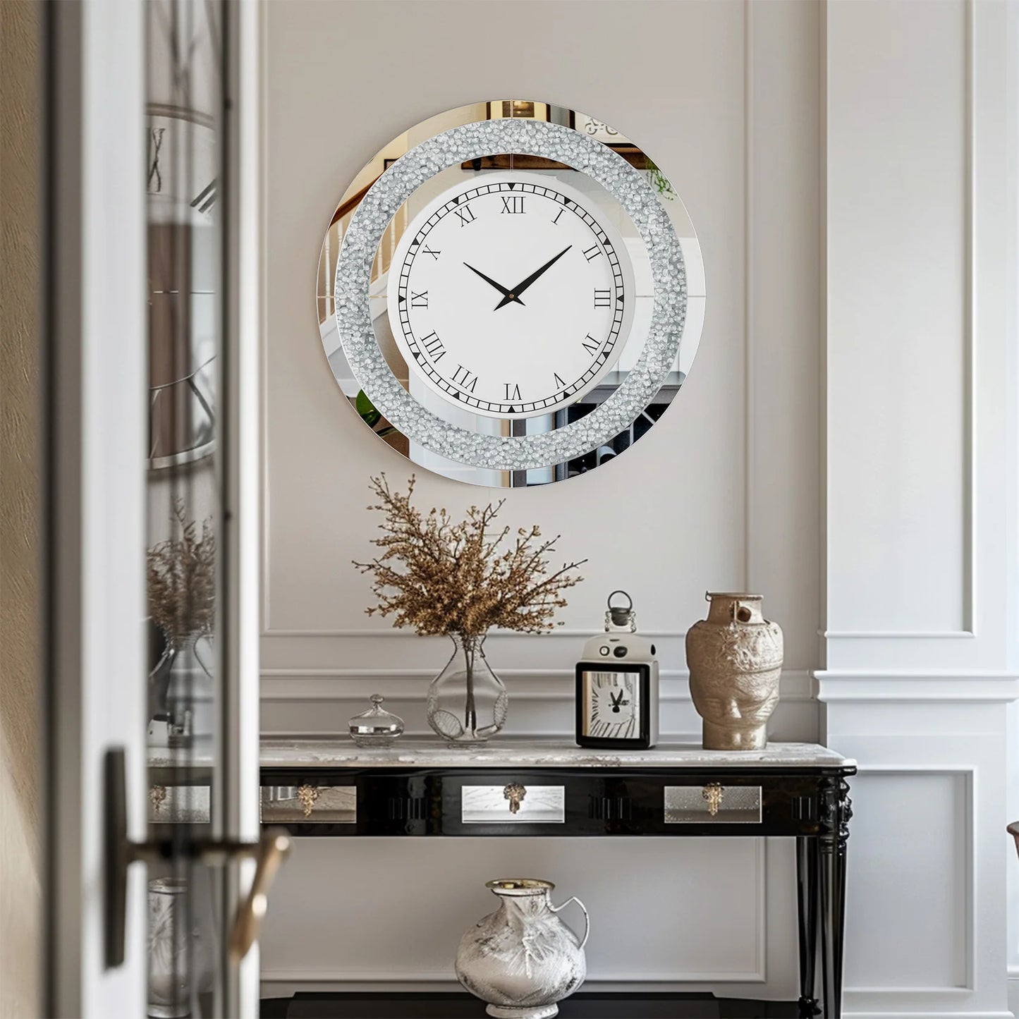 24 inch Twinkle Mirrored Wall Clock