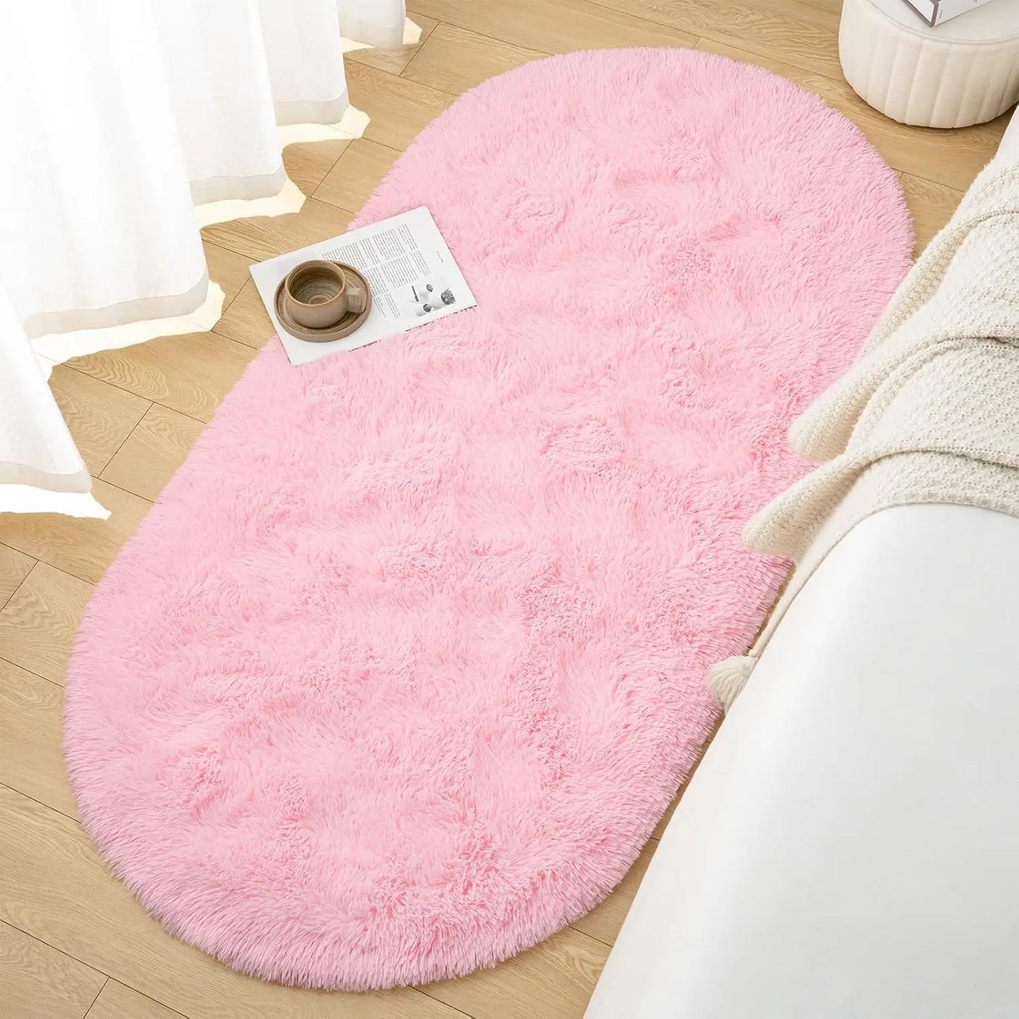Oval Fluffy Soft Area Rugs