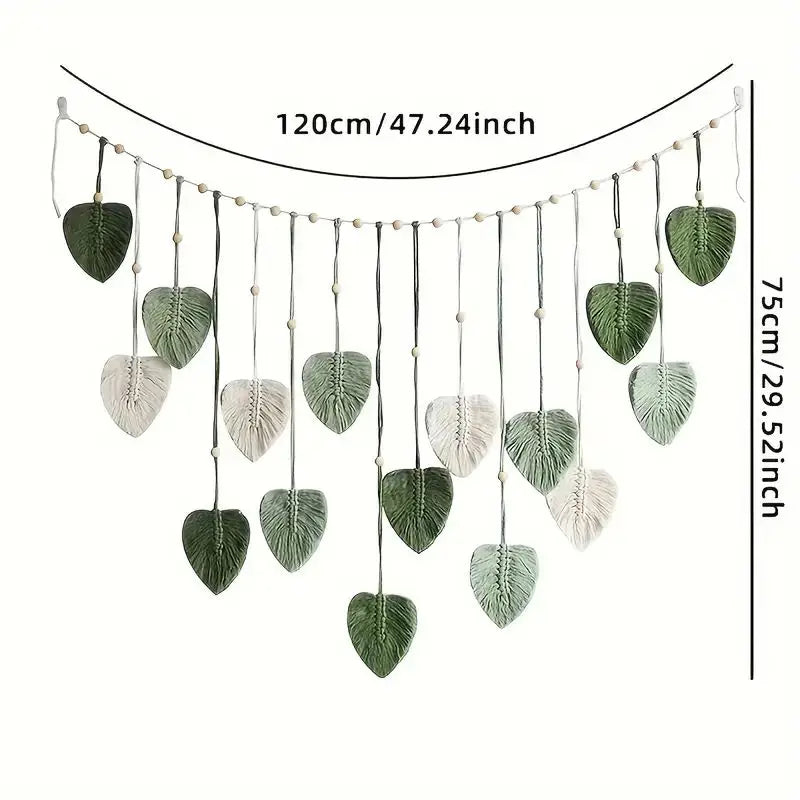 Macrame Leaf Feather Wall Hanging