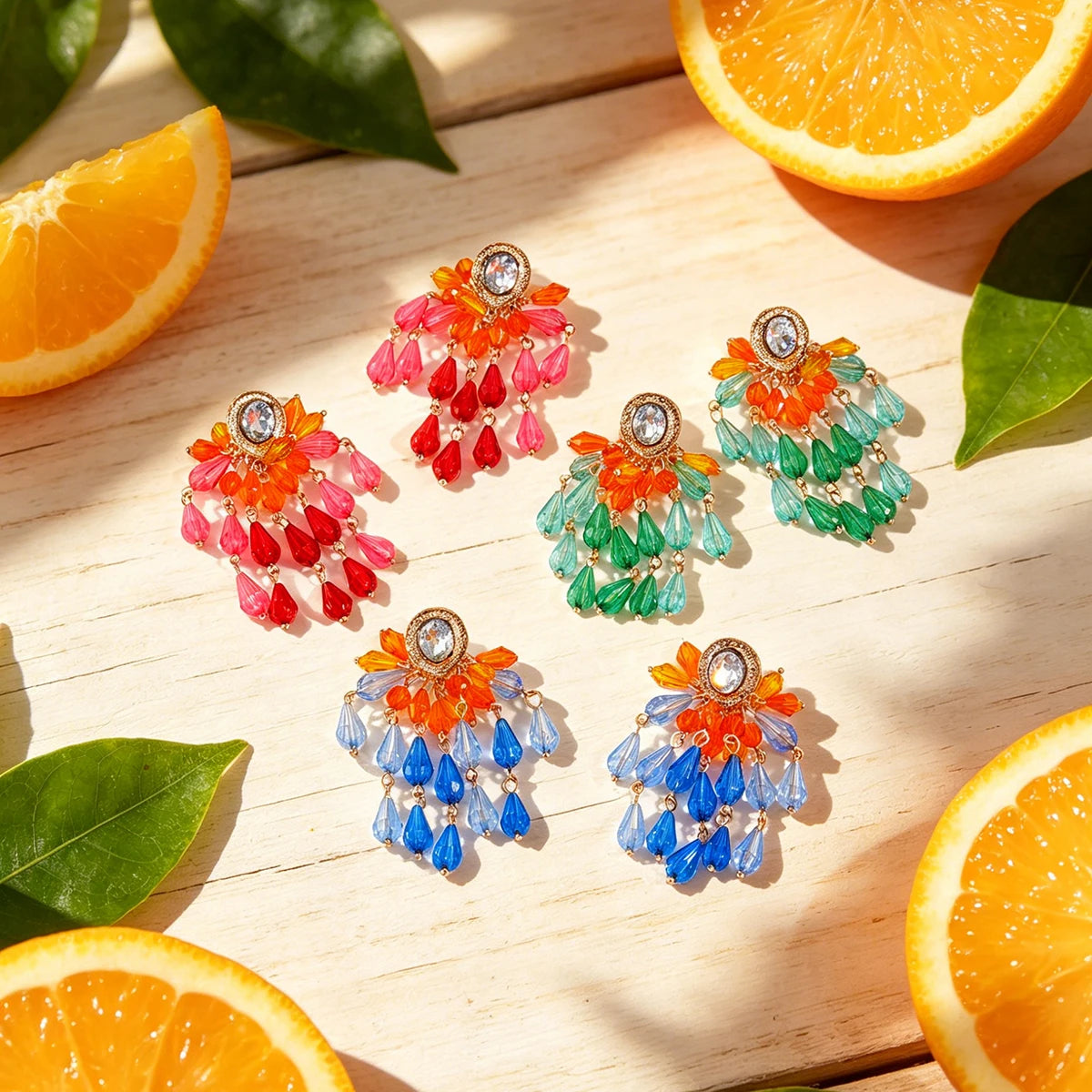 Bohemian Crystal Earrings Set