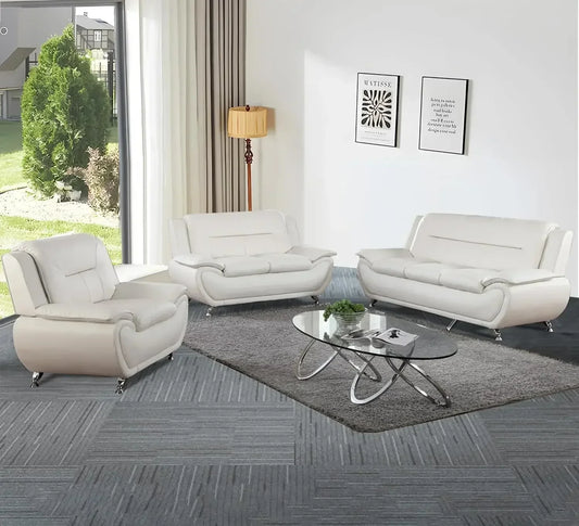 Faux Leather Sofa Set
