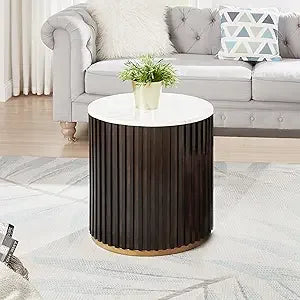 Round Wood Coffee Table for Living Room