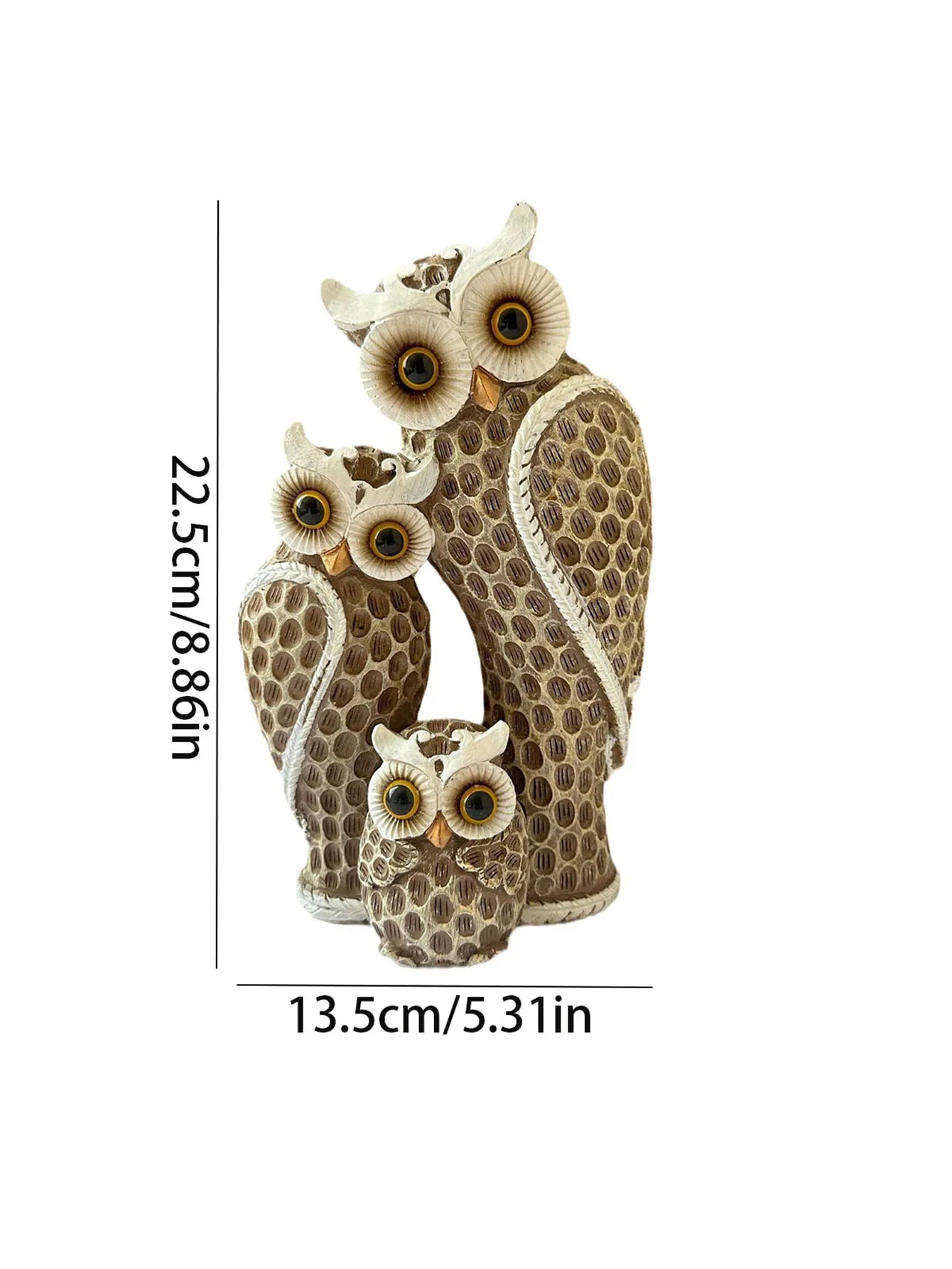 Resin Owl Family Animal Decoration