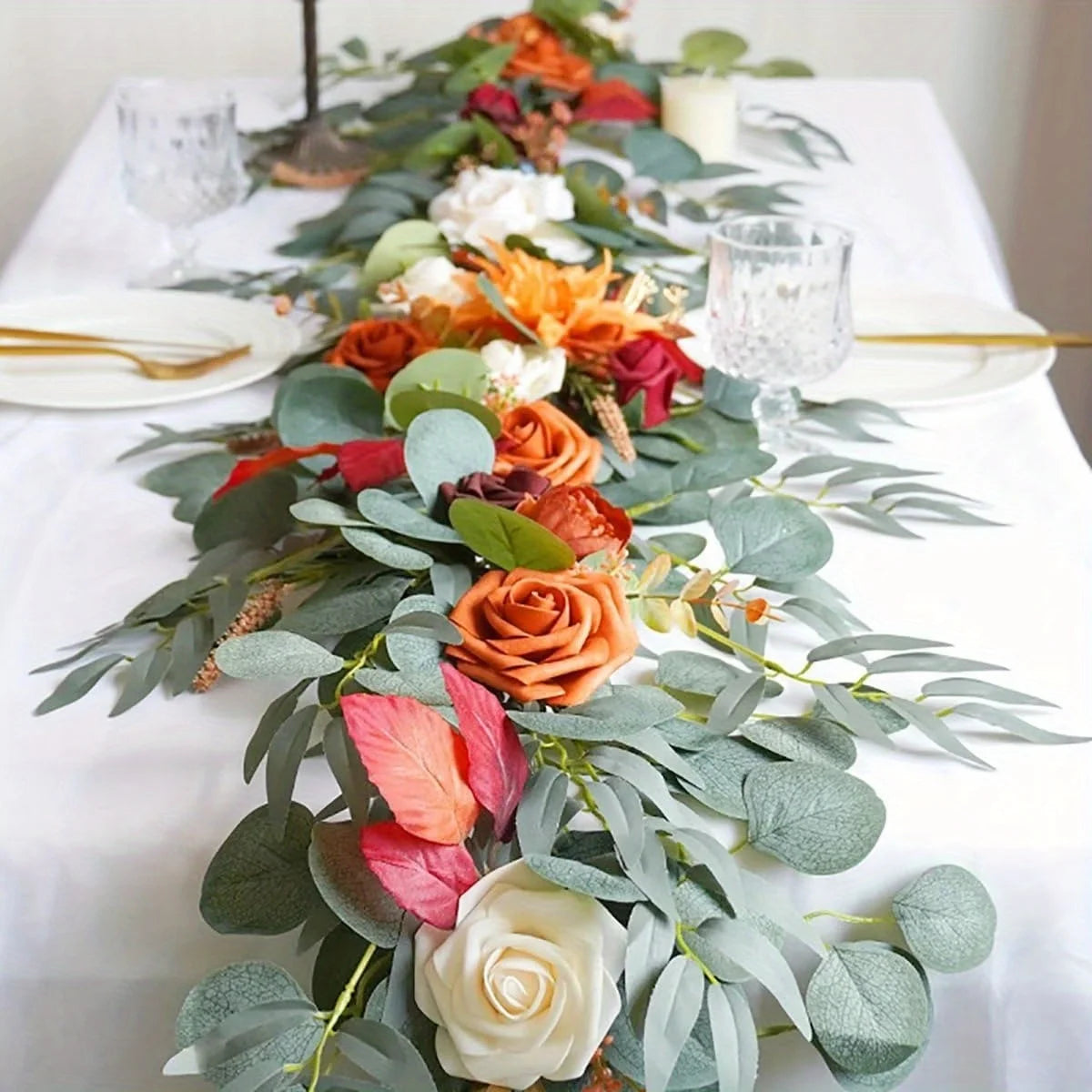 Eucalyptus Garland with Flowers