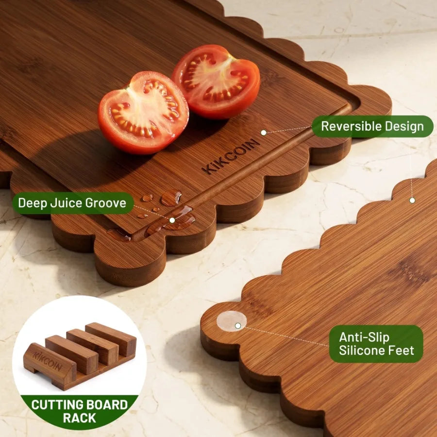 4Pcs Bamboo Cutting Board Set
