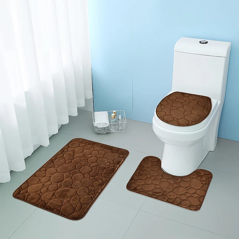Three-piece Bathroom Mat Set
