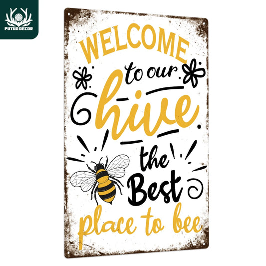 Putuo Decor Welcome Metal Sign