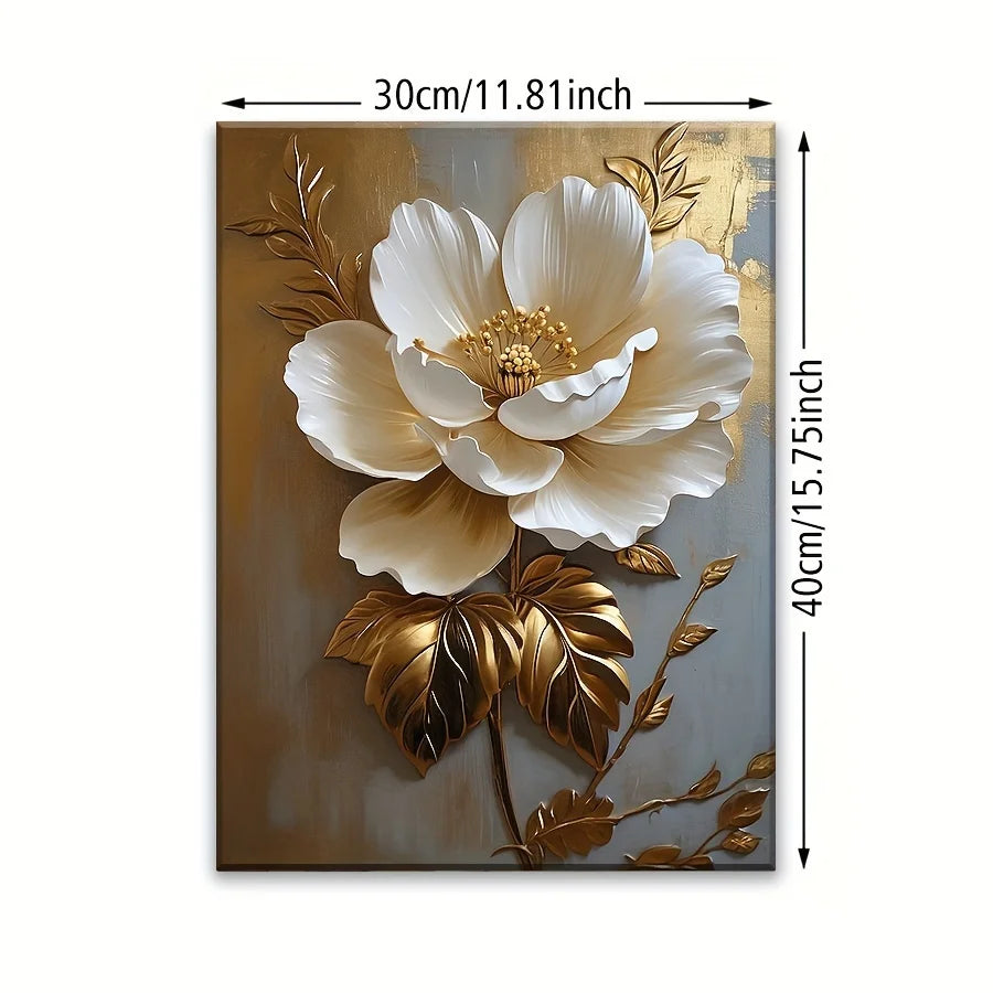 Elegant White Floral Canvas Art