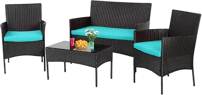 4-Piece Outdoor Wicker Patio Furniture Set