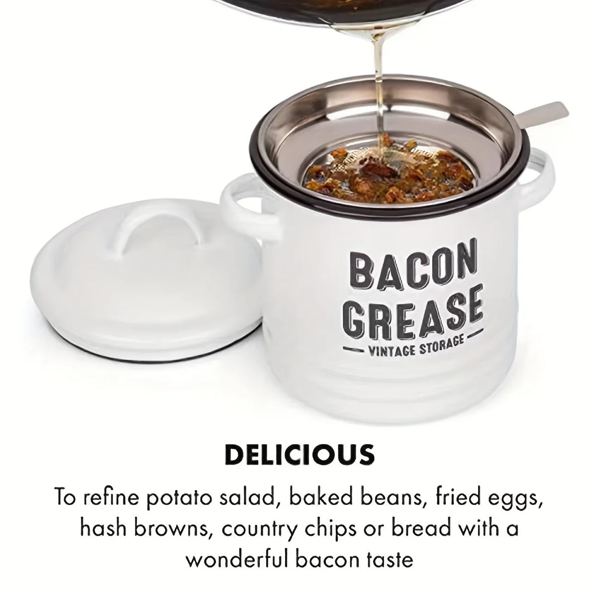 Enamel Oil Pot with Lid