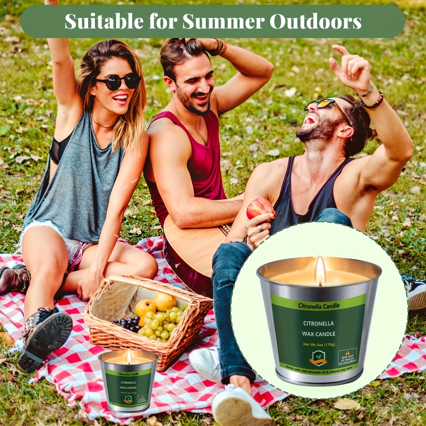 4pcs Outdoor Citronella Candles
