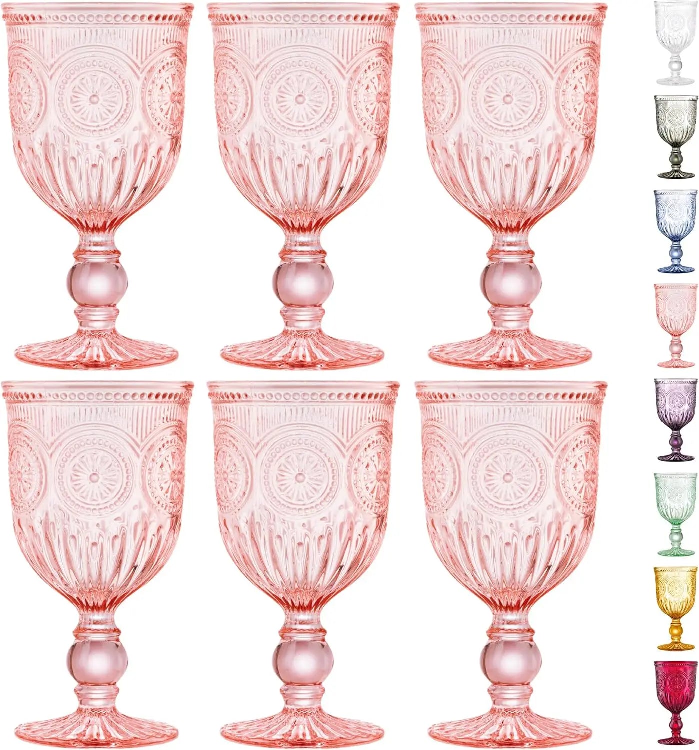 6-piece Set of Smoked Glass Goblets