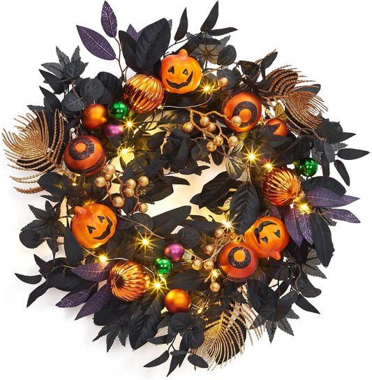20 Inch Halloween Pumpkin Wreath