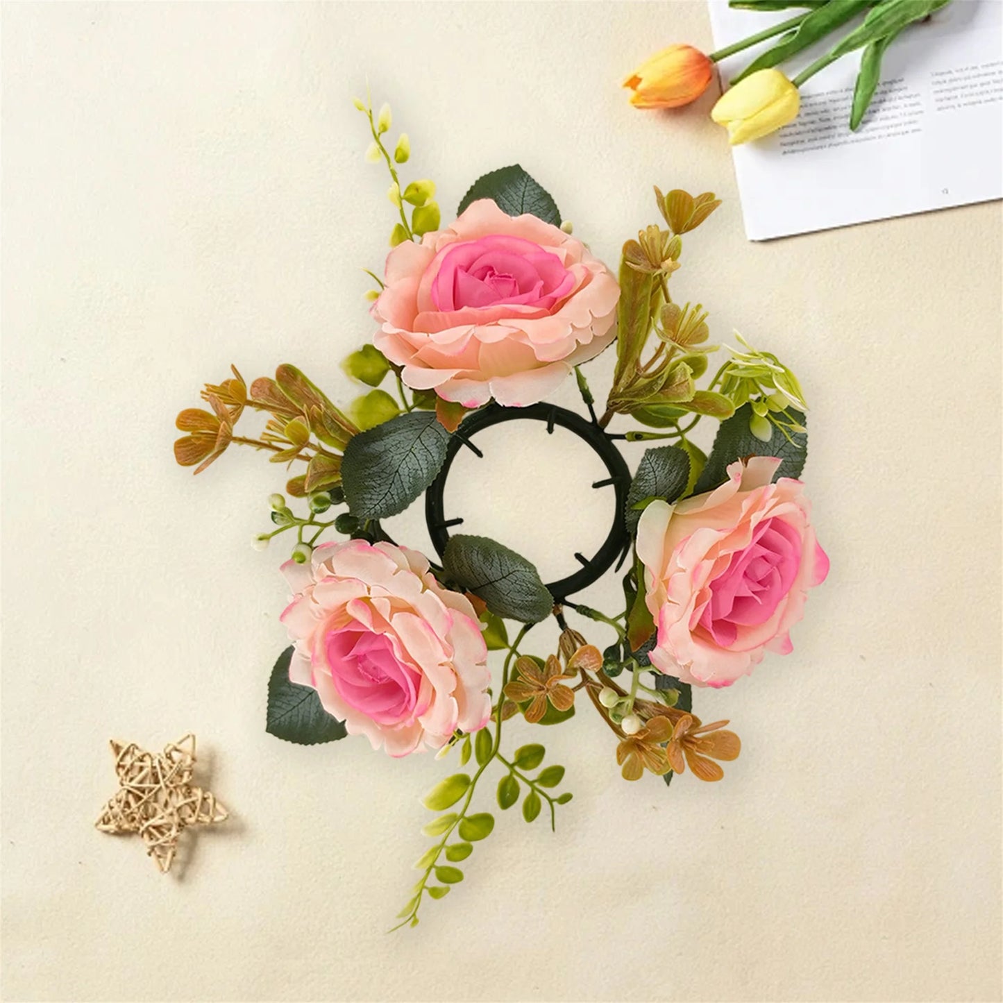Rose Flower Candle Rings
